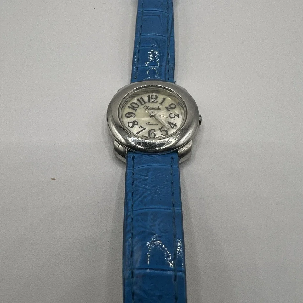 Xanadu Unisex Quartz Watch Blue‎ Genuine Leather Band Vintage Grannycore Fashion
